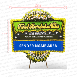 Karangan bunga papan duka cita