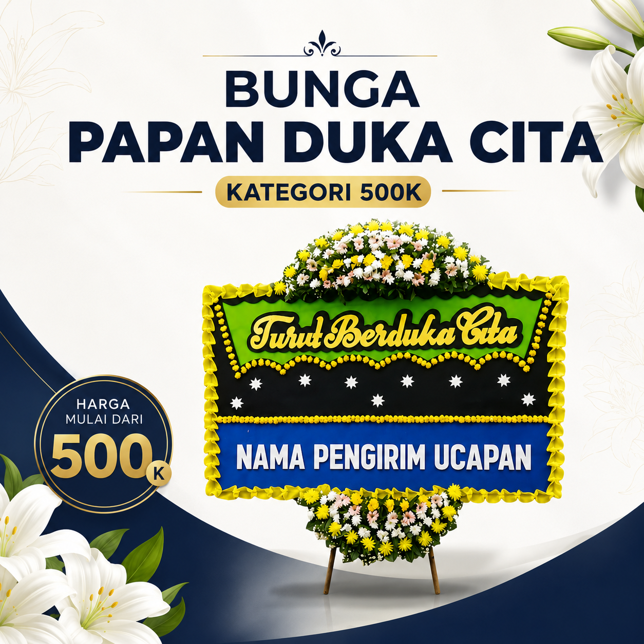 Bunga Papan Duka Cita Jakarta Murah PD050